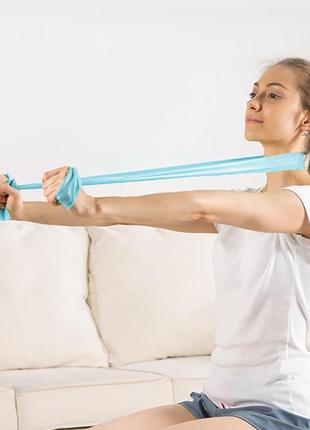 Еластична стрічка aolikes ld-3605 150 см для йоги та пілатесу фітнесу та силових тренувань (turquoise)2 фото