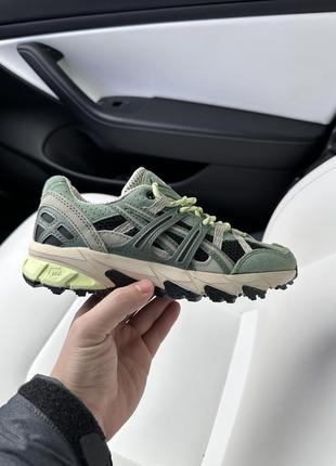 Стильные женские мужские кроссовки asics gel-sonoma 15-50 green зелёные4 фото