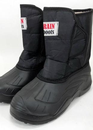 Сапоги мужские утепленные. размер 42, обувь зимняя рабочая для мужчин. цвет: черный1 фото