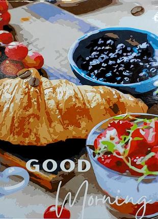 Картина за номерами strateg преміум яскравий сніданок розміром 40х50 см (gs1064) україна