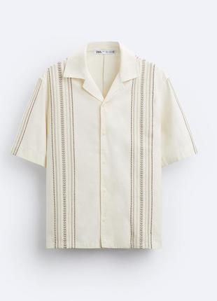 Рубашка с вышивкой zara (р. l-xl)