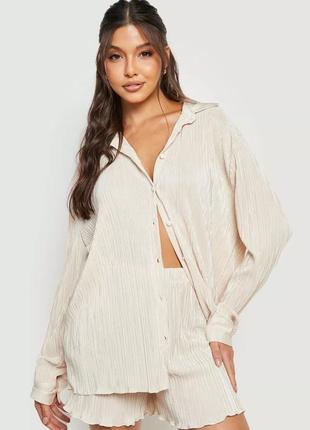 Нова плісирована рубашка, сорочка, блуза boohoo