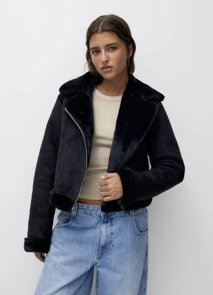 Новая дубленка алькантаре под замш , мягкая и легкая pull&bear2 фото