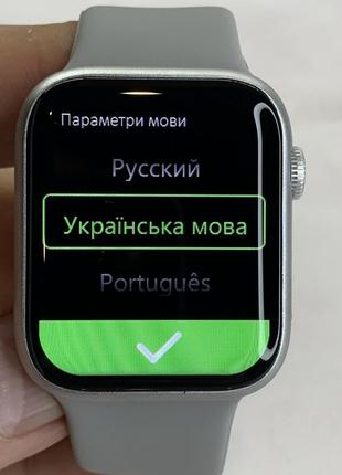 Розумний смарт-годинник smart watch gs9 pro 45 mm смарт-годинник з українською мовою та функцією дзвінка сріблястий3 фото
