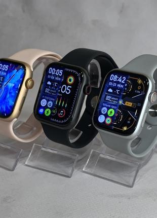 Розумний смарт-годинник smart watch gs9 pro 45 mm смарт-годинник з українською мовою та функцією дзвінка сріблястий10 фото