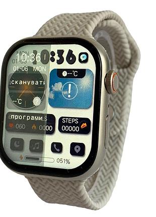 Смарт часы hk9 pro max 45 мм. с amoled экраном и украинским языком. серые