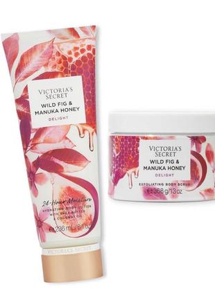 Набір для тіла victoria’s secret  wild fig&manuka honey скраю для тіла лосьйон для тіла2 фото