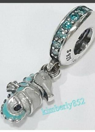 Pandora оригинал шарм подаеска морской конек серебро