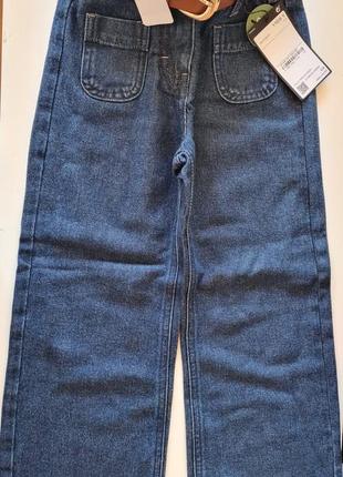 Стильные широкие джинсы с ремнем2 фото