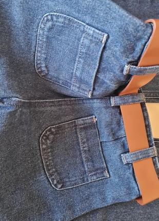 Стильные широкие джинсы с ремнем6 фото