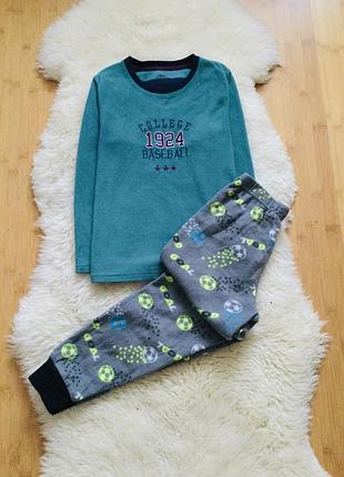 7-8 лет, 128 рост primark флисовая пижама баскетболист. теплая, мягкая, яркая. штаники на манж