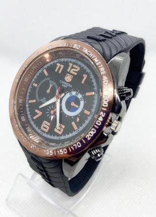 Часы мужские наручные carrera gmt bmw черные с бронзой ( код: ibw878b )