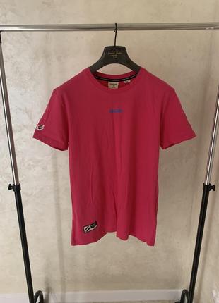 Футболка rose homme superdry logo brights рожева1 фото