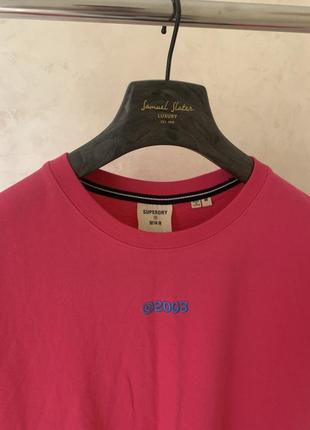 Футболка rose homme superdry logo brights рожева2 фото