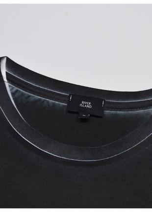 River island m / лёгкая чёрная футболка в полностью белый принт7 фото