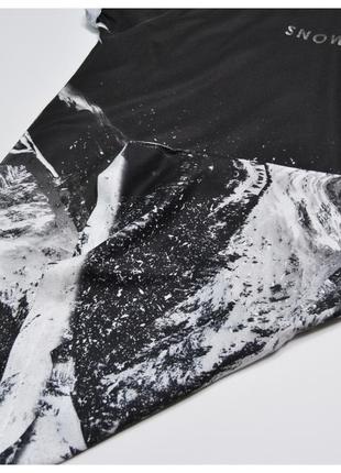 River island m / лёгкая чёрная футболка в полностью белый принт8 фото