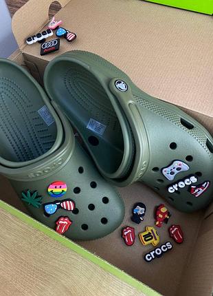 Crocs classic army мужские кроксы