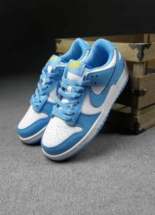 Женские кроссовки nike sb dunk low white blue найк данк белого с синим цветами