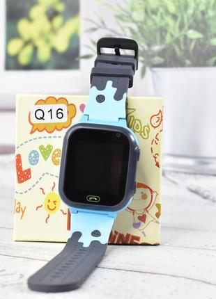 Дитячий годинник smart baby watch q16 blue4 фото