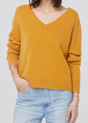 Джемпер пуловер 💯 % кашемир горчичный
