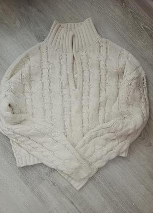Укороченный вязаный свитер4 фото