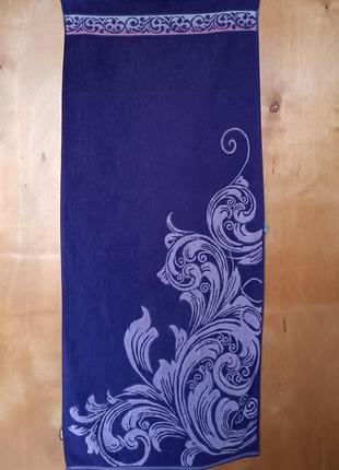 145х61 см махровий рушник фіолетовий із візерунком лазне пляжна бавовна