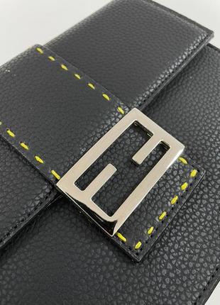 👜 fendi flat baguette black leather 9