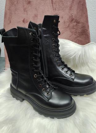 Распродажа 🔥 высокие кожаные ботинки, демисезон