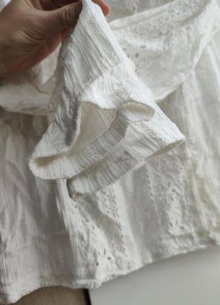 Блуза рубашка белая прошва натуральная вискоза хлопок6 фото