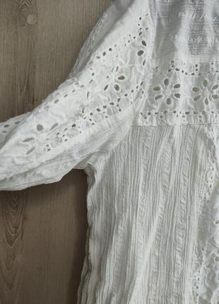 Блуза рубашка белая прошва натуральная вискоза хлопок4 фото