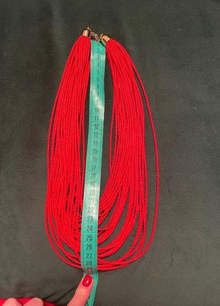 Праздничные красные бусы для вышиванки, богемное ожерелье из бисера, бижутерия, украшения3 фото