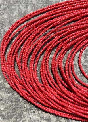 Праздничные красные бусы для вышиванки, богемное ожерелье из бисера, бижутерия, украшения5 фото
