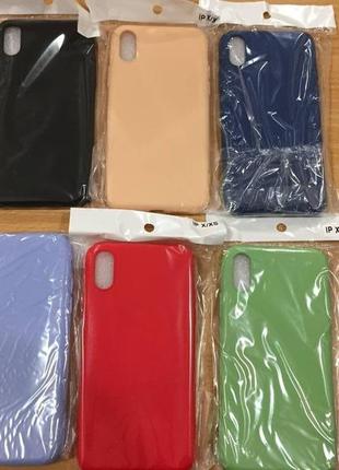 Силиконовый чехол-накладка silicone case для iphone x/xs с микрофиброй1 фото