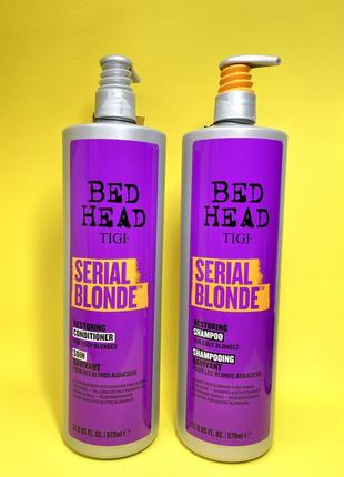 Tigi bed head serial blonde 970 ml восстанавливающий набор для осветленных волос