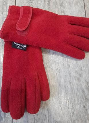 Перчатки на зиму, красный цвет, размер "м".