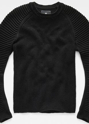 Светр чорний байкерський щільна бавовна 'g-star''suzaki knit' 44-46р4 фото