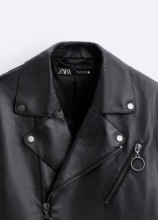 Новая мужская куртка кожаная косуха zara, натуральная кожа3 фото