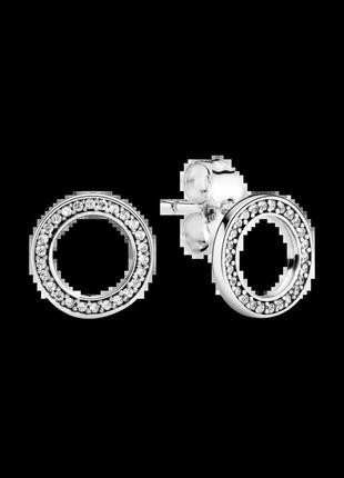 Сережки pandora "блискуче коло" 290585cz