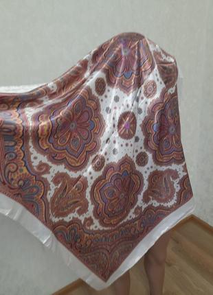 Ніжна велика  саржева хустка8 фото
