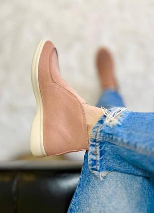 Современные женские туфли пудрового цвета на низком каблуке, размер от 36 до 413 фото