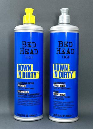 Очищающий набір tigi bed head down ‘n dirty clarifying detox shampoo 600мл