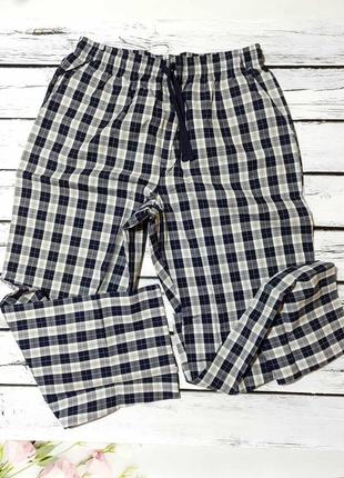 Мужские коттоновые пижамные брюки в клетку больших размеров батал штаны для дома3 фото