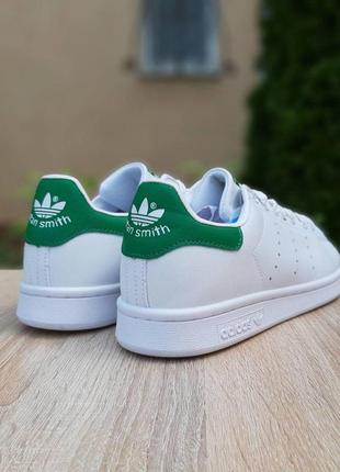 Чоловічі кросівки adidas stan smith білі з зеленим 🌶 smb5 фото