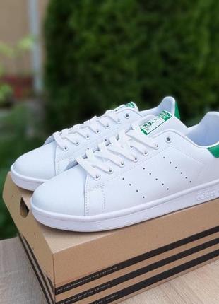 Чоловічі кросівки adidas stan smith білі з зеленим 🌶 smb7 фото