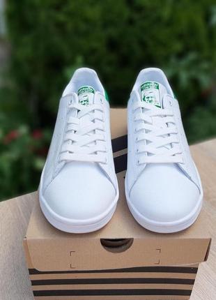 Чоловічі кросівки adidas stan smith білі з зеленим 🌶 smb2 фото
