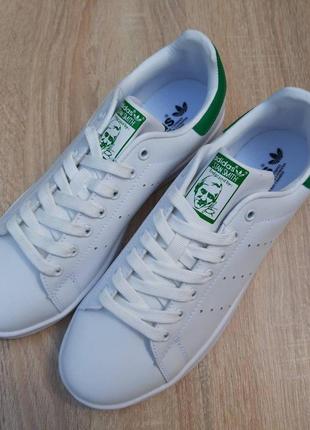 Чоловічі кросівки adidas stan smith білі з зеленим 🌶 smb3 фото