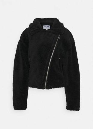 Шубка косуха short teddy zipper jacket na-kd