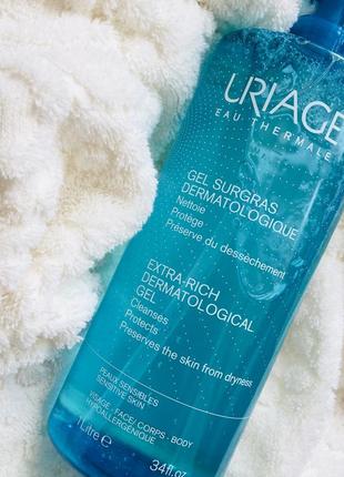 Очищающий дерматологический гель uriage dermatology cleanser gentle foaming gel 500мл