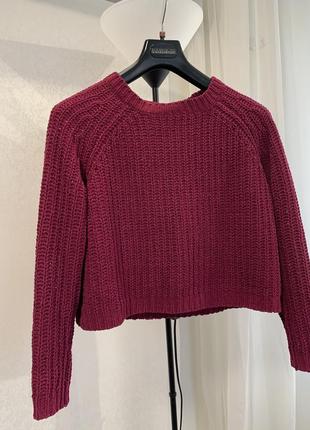 Кофта джемпер світшот укорочена кольору фуксії фіолетова f&f