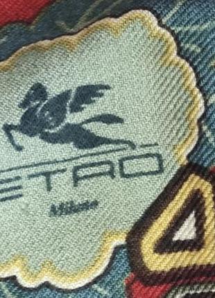 Etro оригинал палантин шарф шерсть шелк шелковый кашемировый редкостный эксклюзив этно бохо винтаж6 фото